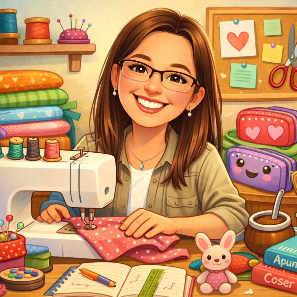 Marisol trabajando en sus creaciones